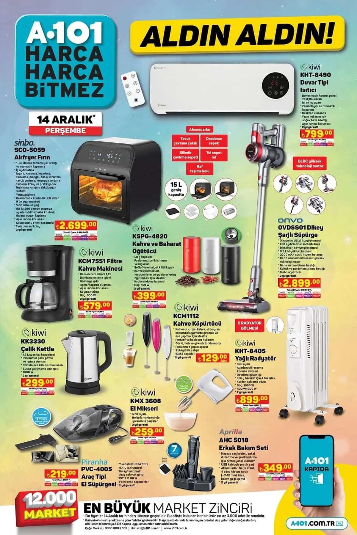 A101 14 aralik 2023 aktuel urunler