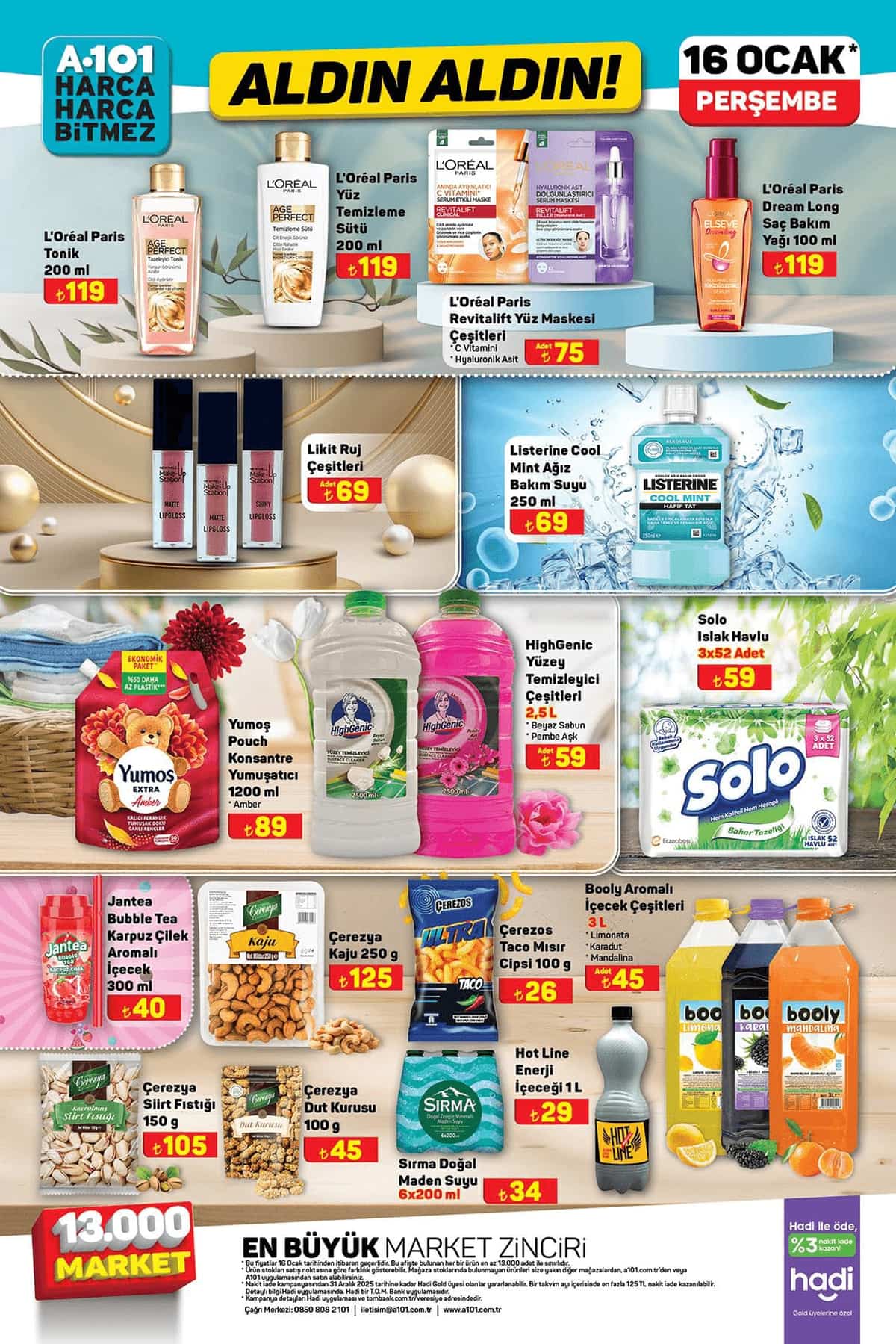 16 ocak A101 aktuel urunler