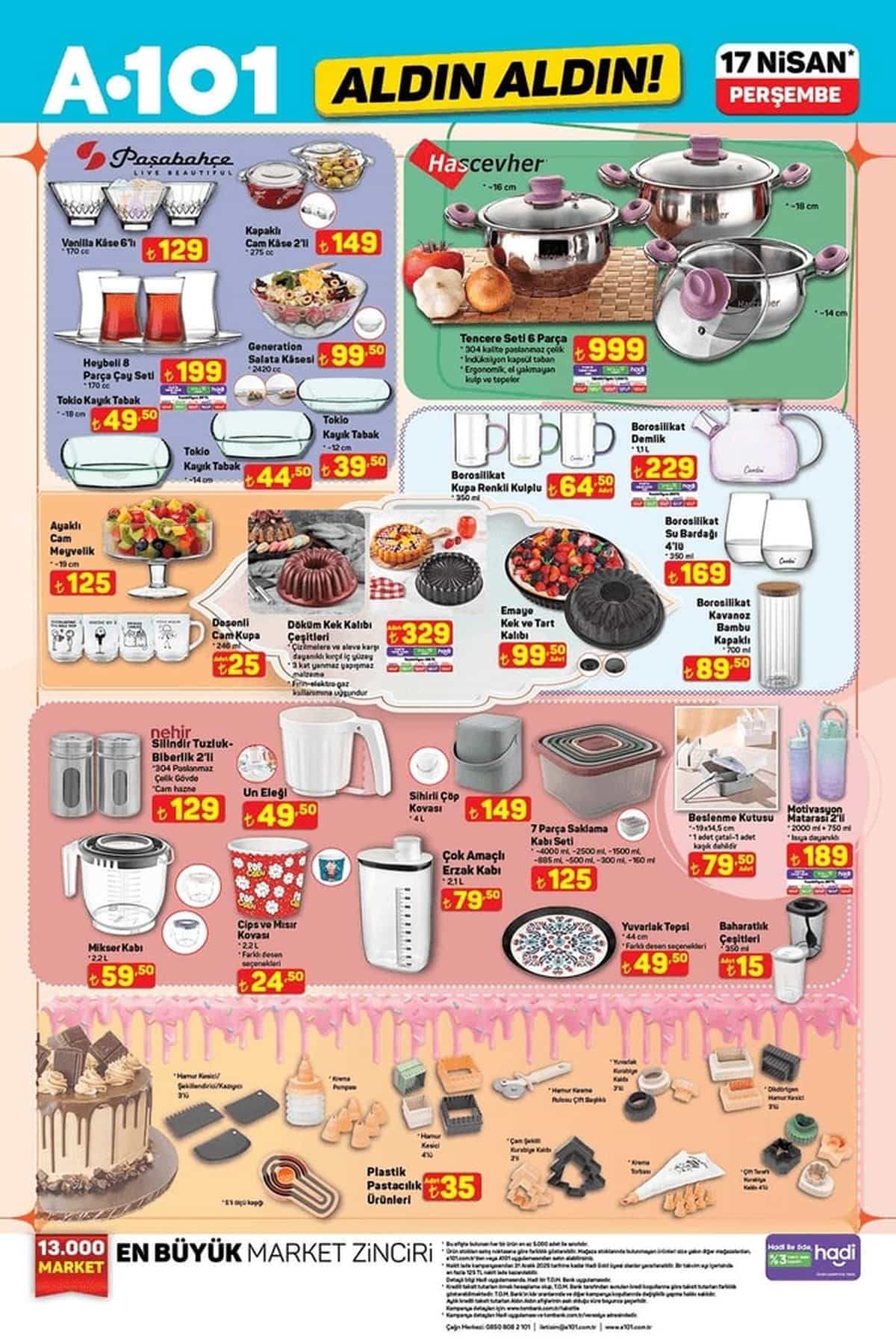 17 nisan A101 aktuel urunler