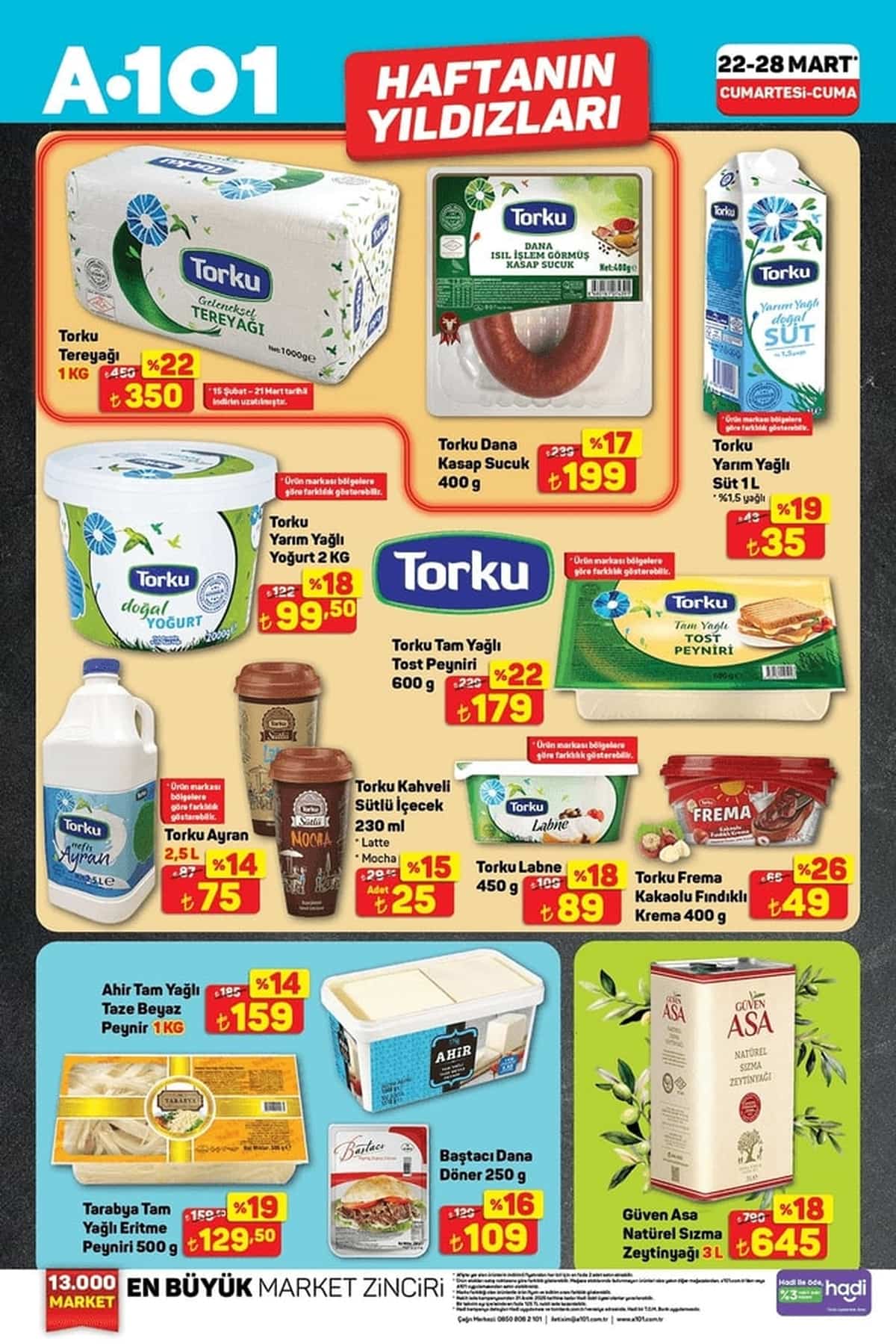 22 mart A101 haftanin yildizlari