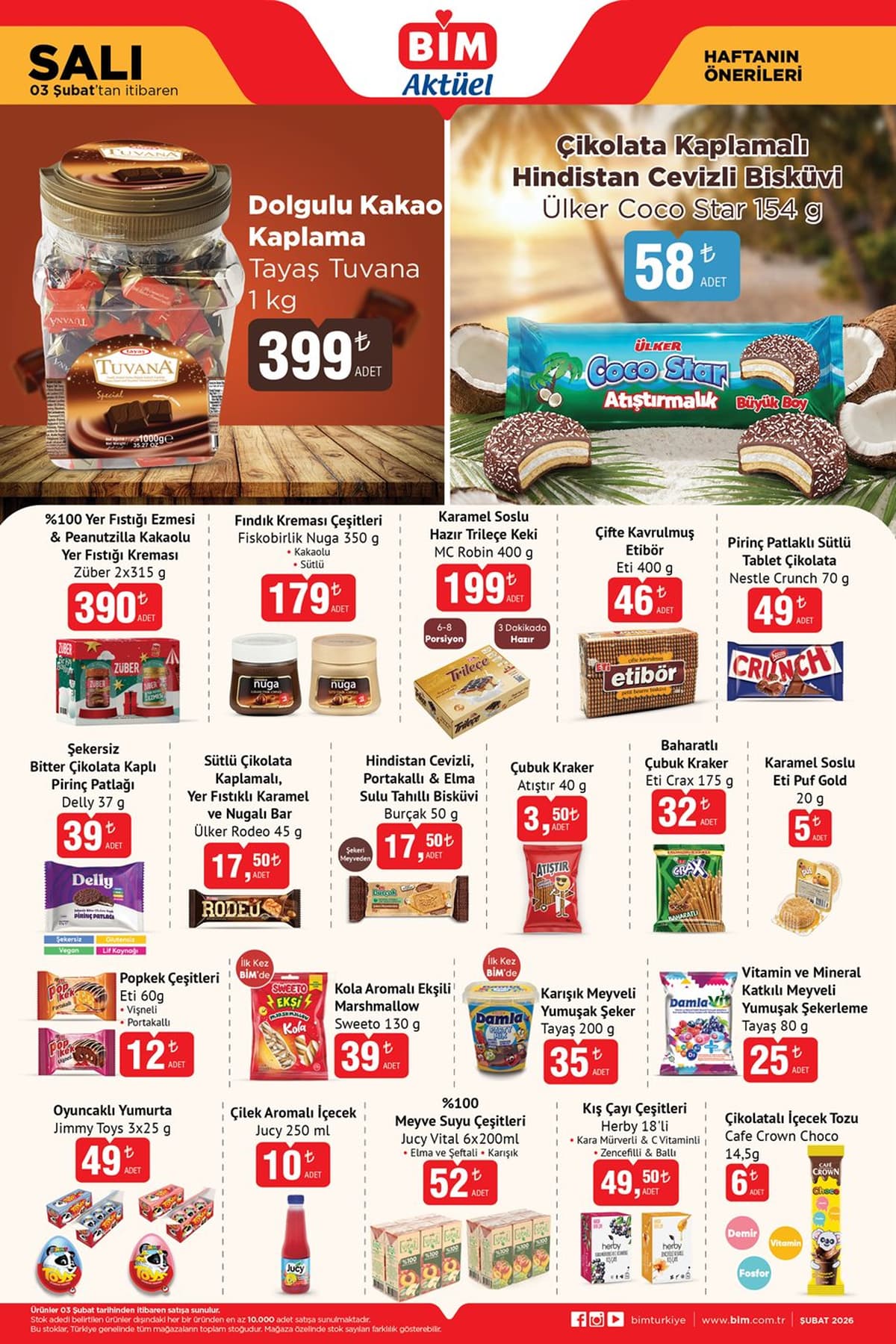 3 subat 2026 Bim katalogu