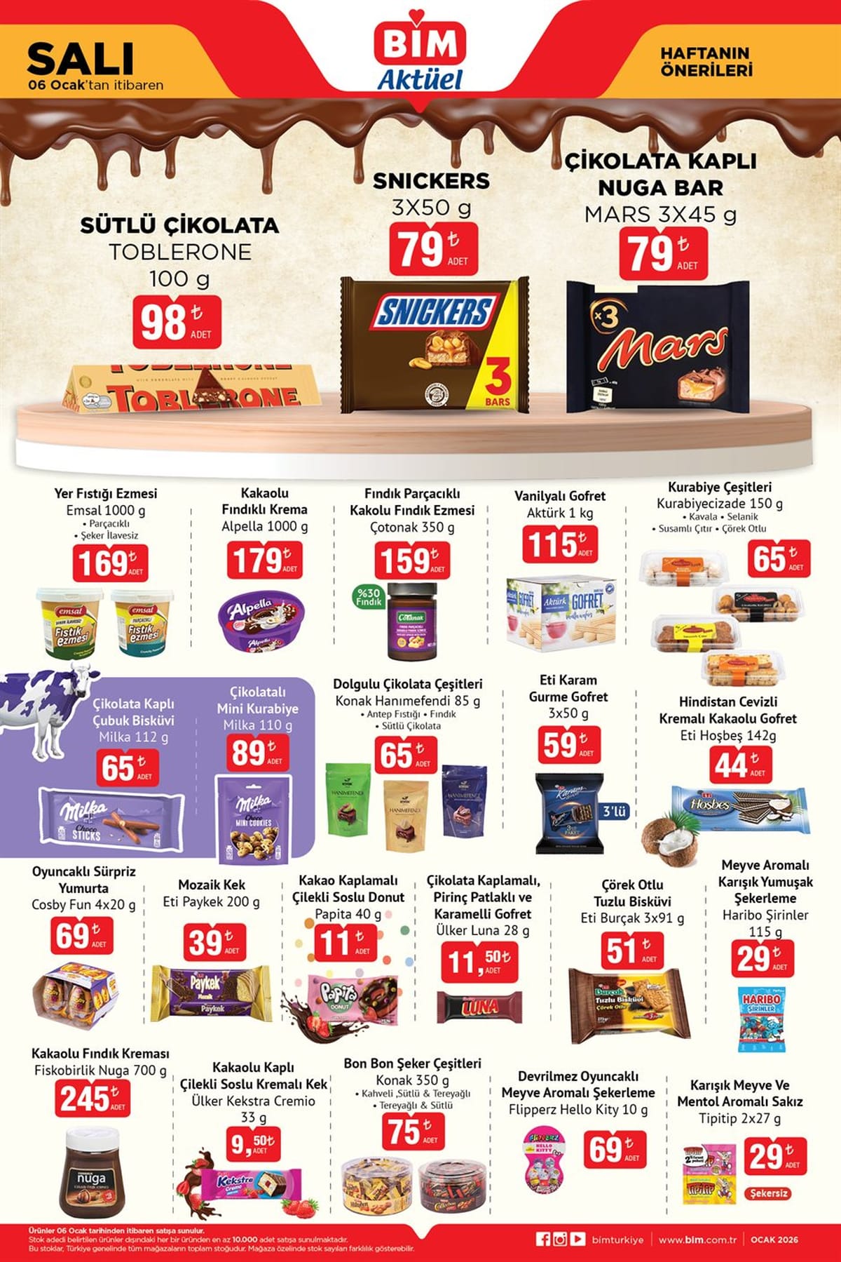 Bim 6 ocak 2026 aktuel urunler