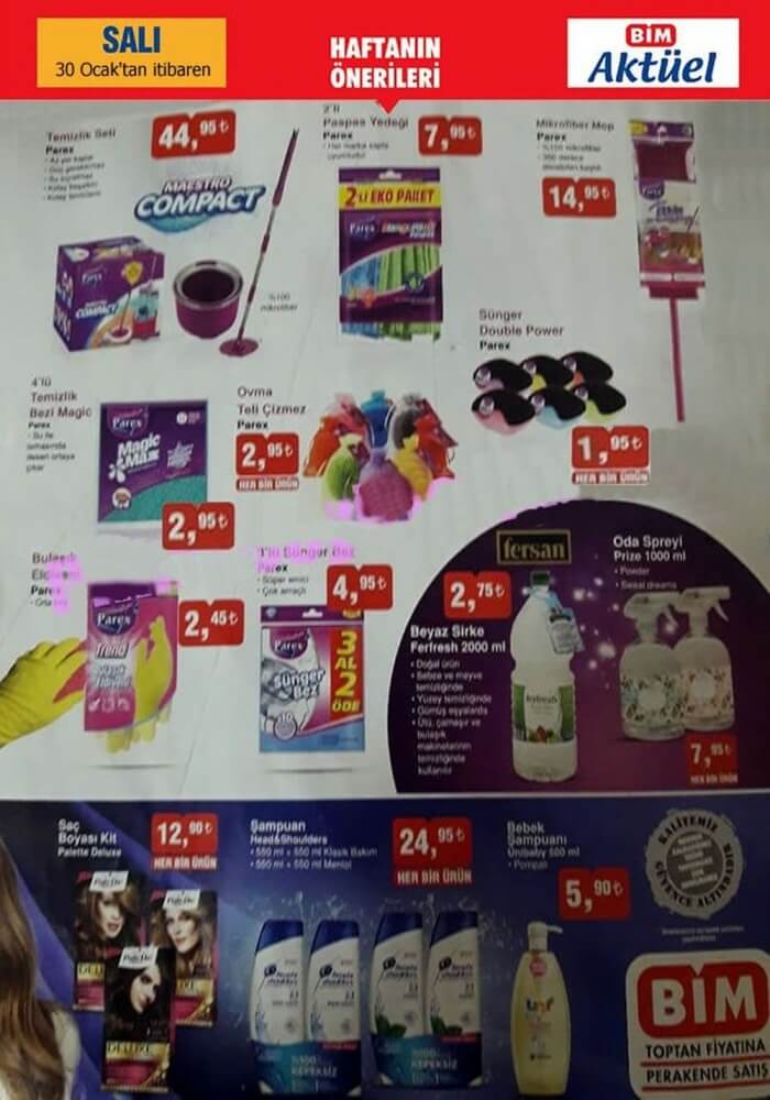 BİM 30 OCAK 2018 AKTÜEL ÜRÜNLER KATALOĞU