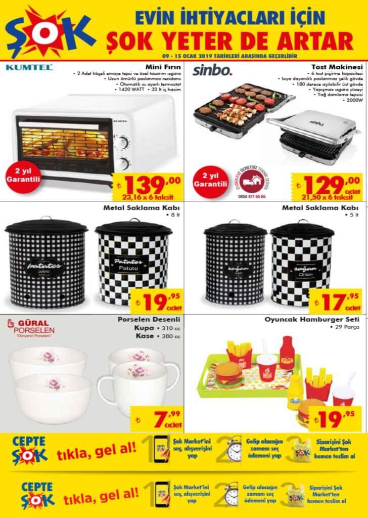 ŞOK 9 OCAK 2019 AKTÜEL ÜRÜNLER KATALOĞU