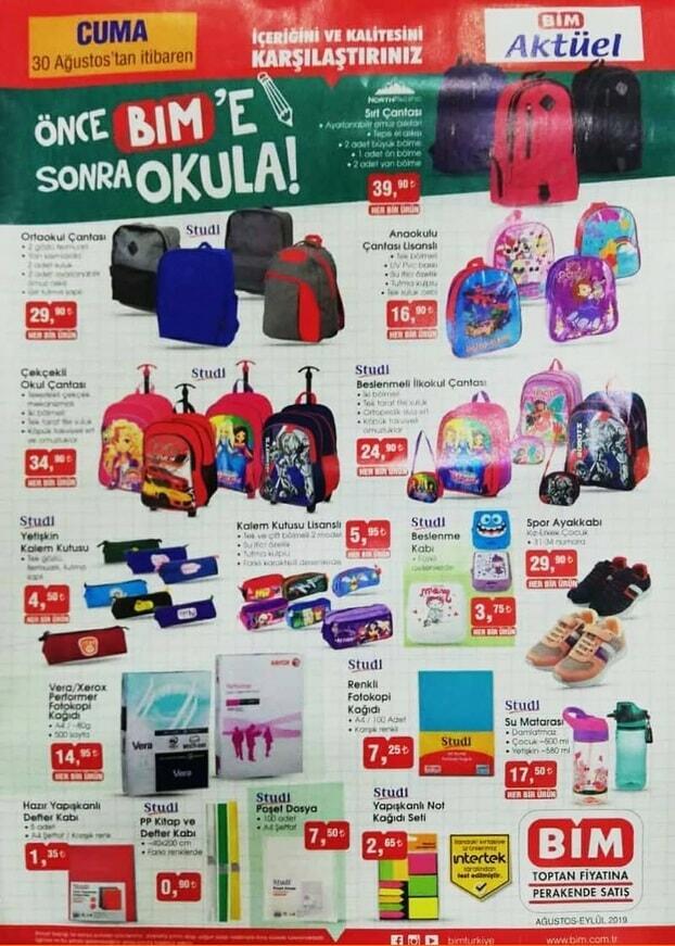 BİM 30 AĞUSTOS 2019 AKTÜEL ÜRÜNLER KATALOĞU