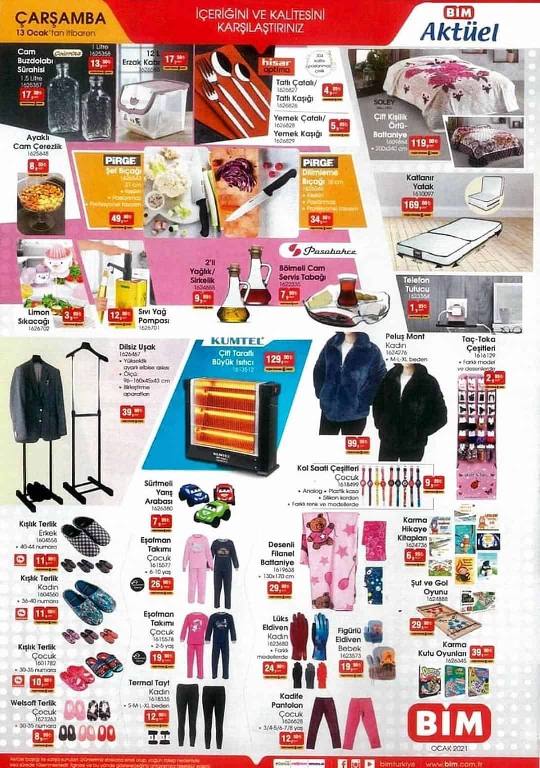BİM 13 OCAK 2021 AKTÜEL ÜRÜNLER KATALOĞU